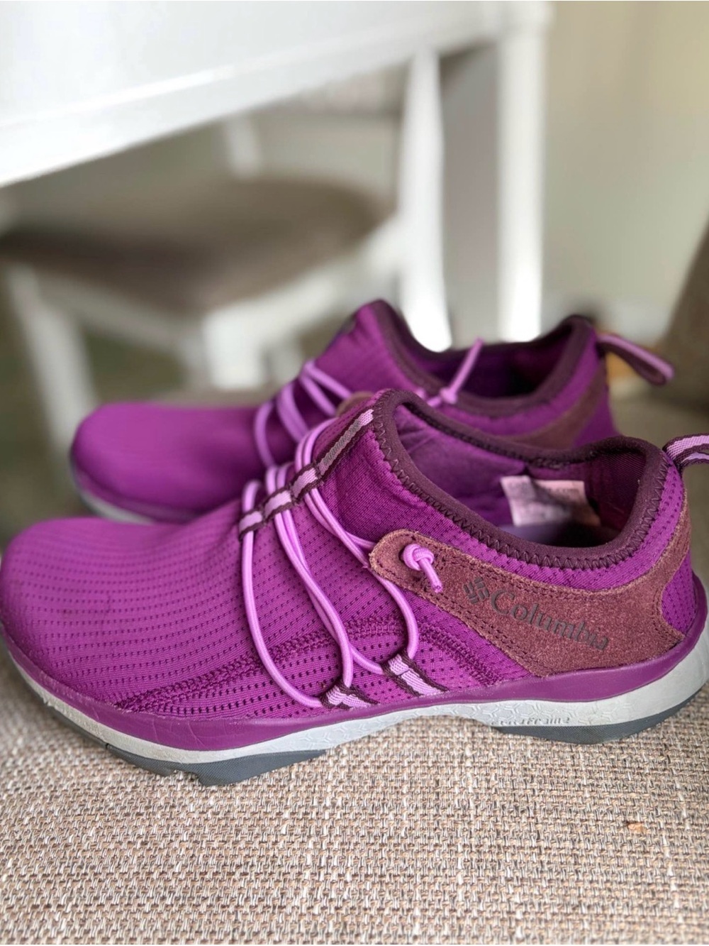 Columbia Women’s Purple Mesh Breathable Low Top Walking Sneakers - Picture 2 of 5